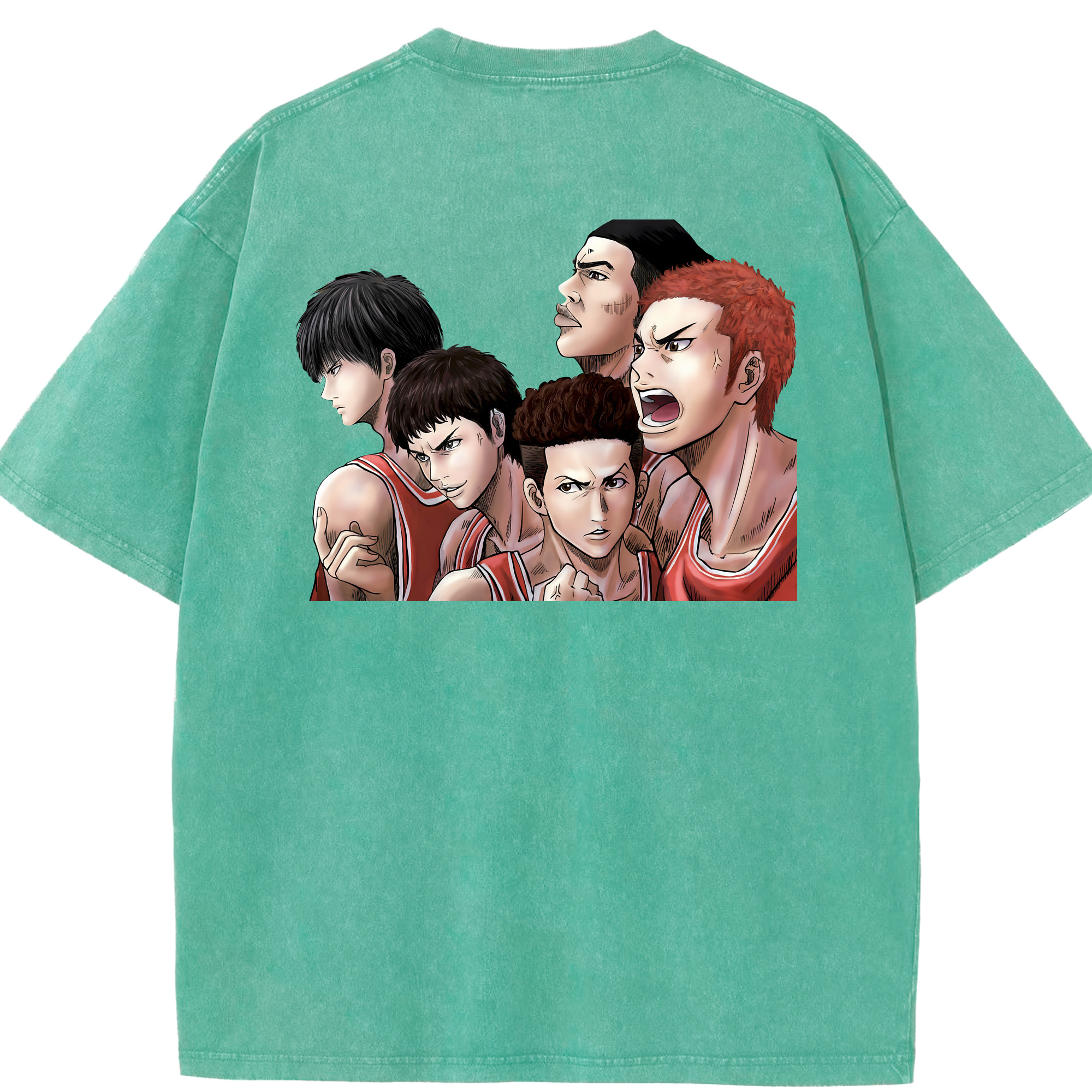 （画像用） SLAM DUNK／スラムダンク 綿100% ヴィンテージ風 半袖Tシャツ（背面プリント）